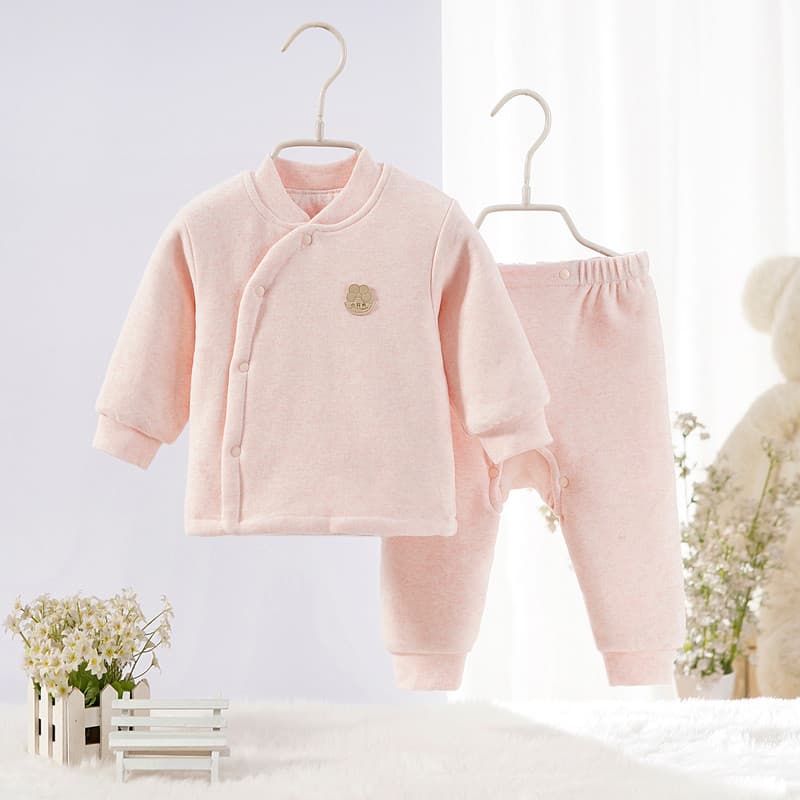 Outono inverno bebê fino algodão roupas de manga comprida bebê recém-nascido casa roupas 0-1 anos de idade acolchoado ro