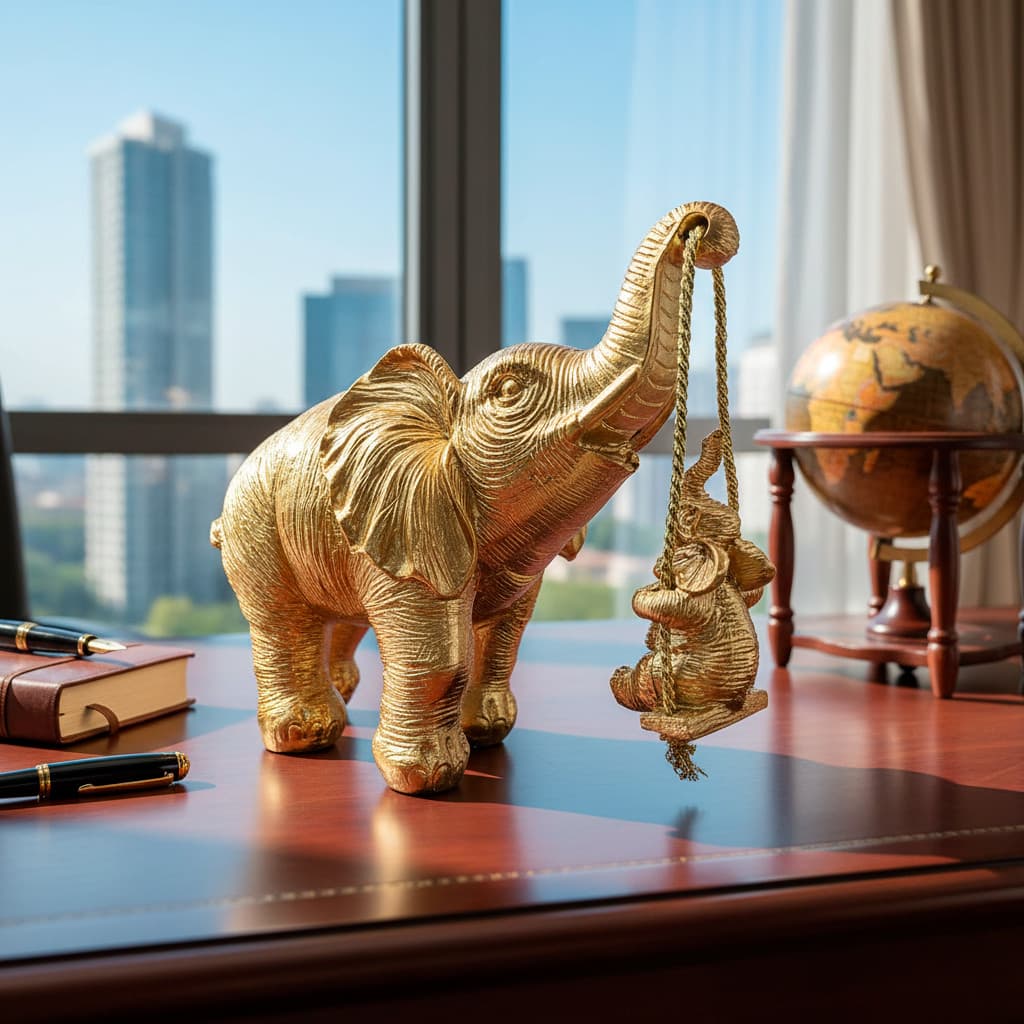 Elefante Balanço Decorativo Estátua Enfeite Casa Sala Escritório Estatueta Para Decoração Ambientes