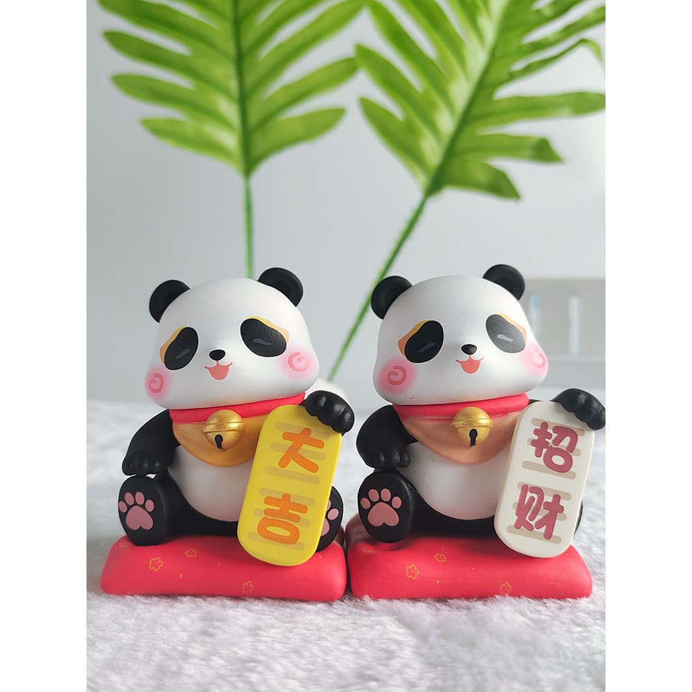Ornamentos de Panda fofos rolando mãos escritório meninos dinheiro-sorte bênção Desktop Seito Sichuan Souven