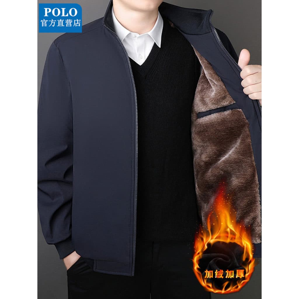 Paul outono inverno negócios Casual gola alta jaqueta masculina de lã Plus Size jaqueta espessada quente administrativo