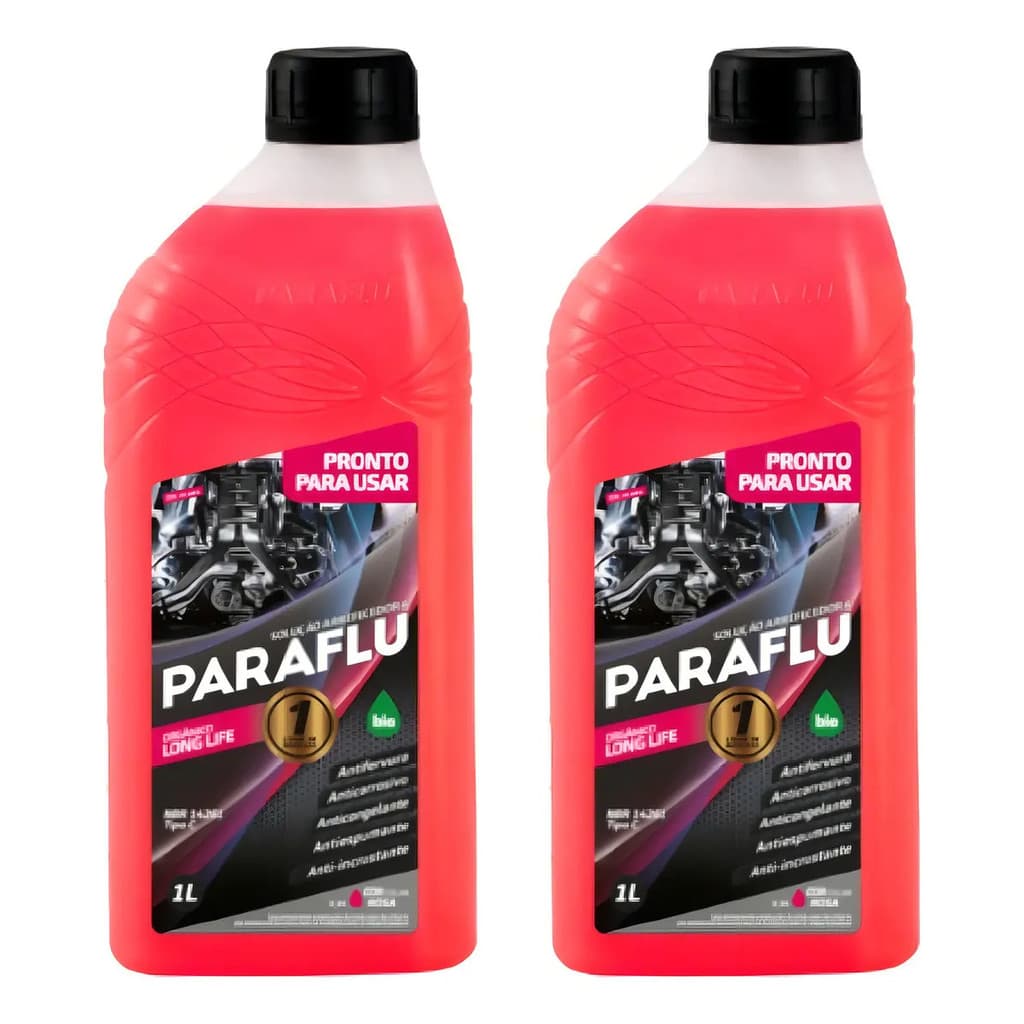 Kit Aditivo Radiador Paraflu Bio Rosa Pronto Uso Orgânico C/2l