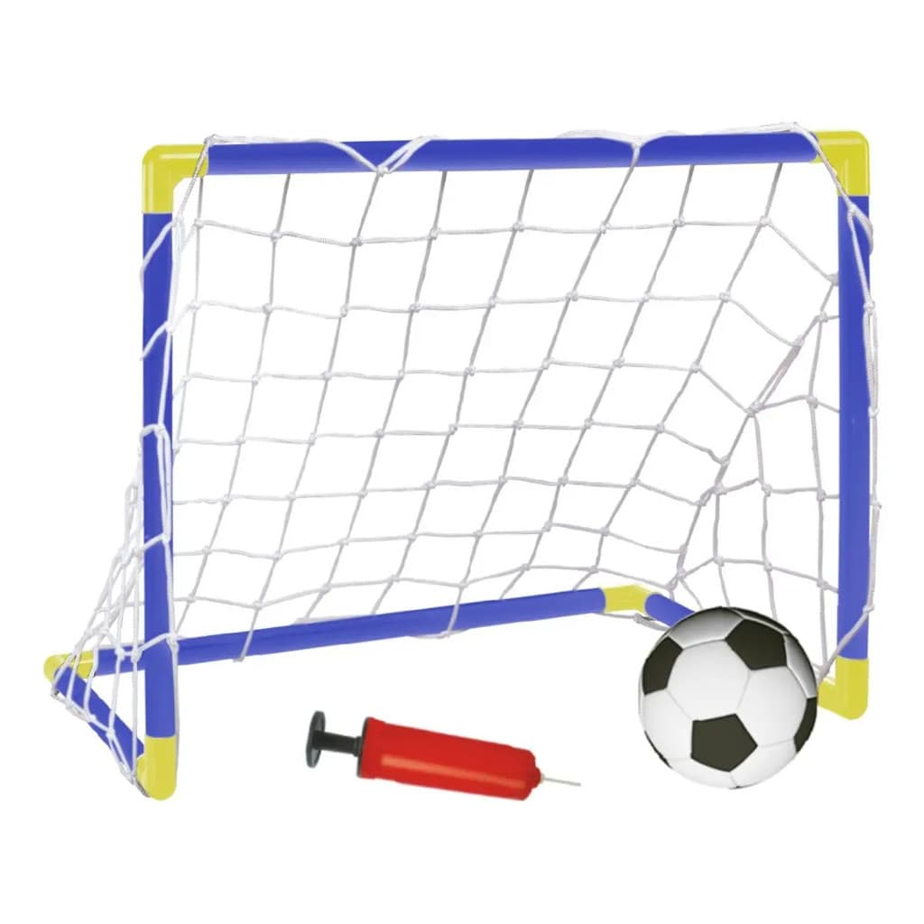 Kit Trave Futebol Gol Kit Mini Golzinho Infantil Brinquedo Bola Azul