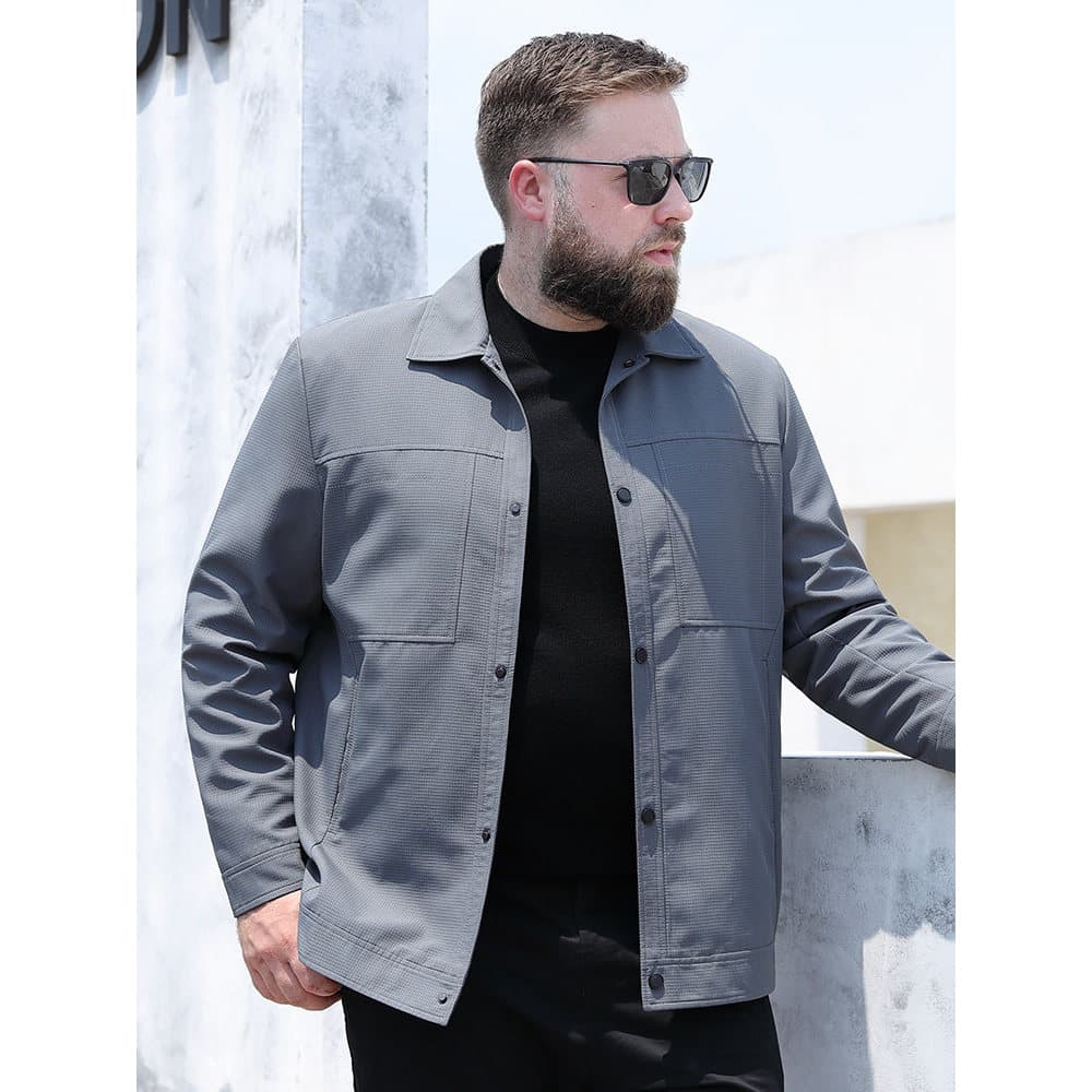 Baisheng Fox plus Size jaqueta masculina primavera outono estilo gordura na moda mais gordura Extra grande jaqueta de me