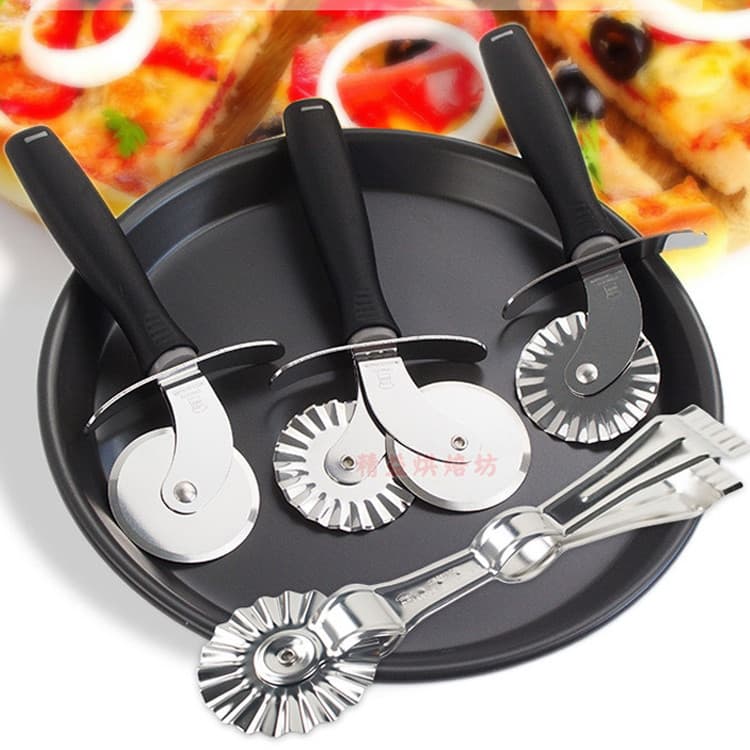Sanneng faca de roda de pizza em aço inoxidável, cortador de pastelaria doméstico, cortador de pizza, rolo, ferramenta d