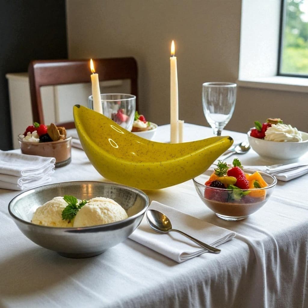Bowl Tigela Banana Split Para Frutas Feita em Cerâmica