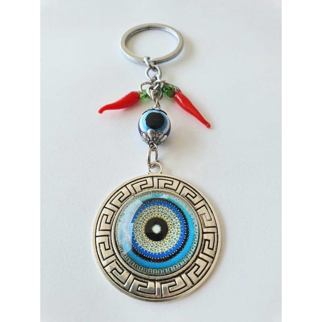 Ornamento de chaveiro em estilo grego, com padrão de pimenta, 12,5 cm