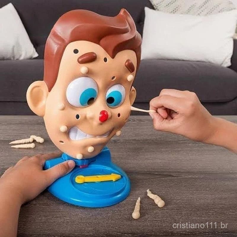 Brinquedo de Apertar em Forma de Rosto Humano para Espinhas e Acne, Jogo de Tabuleiro Divertido para Pais e Filhos