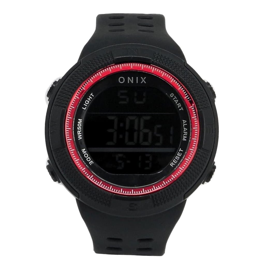 Relógio Masculino Onix Digital IT-396H（0183） Preto e Vermelho
