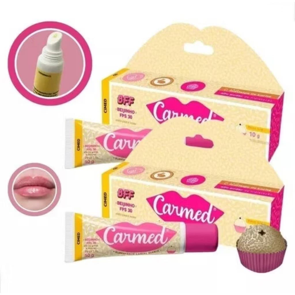 Kit 2 Carmed Bff Beijinho Hidratante Labial Cimed 10g