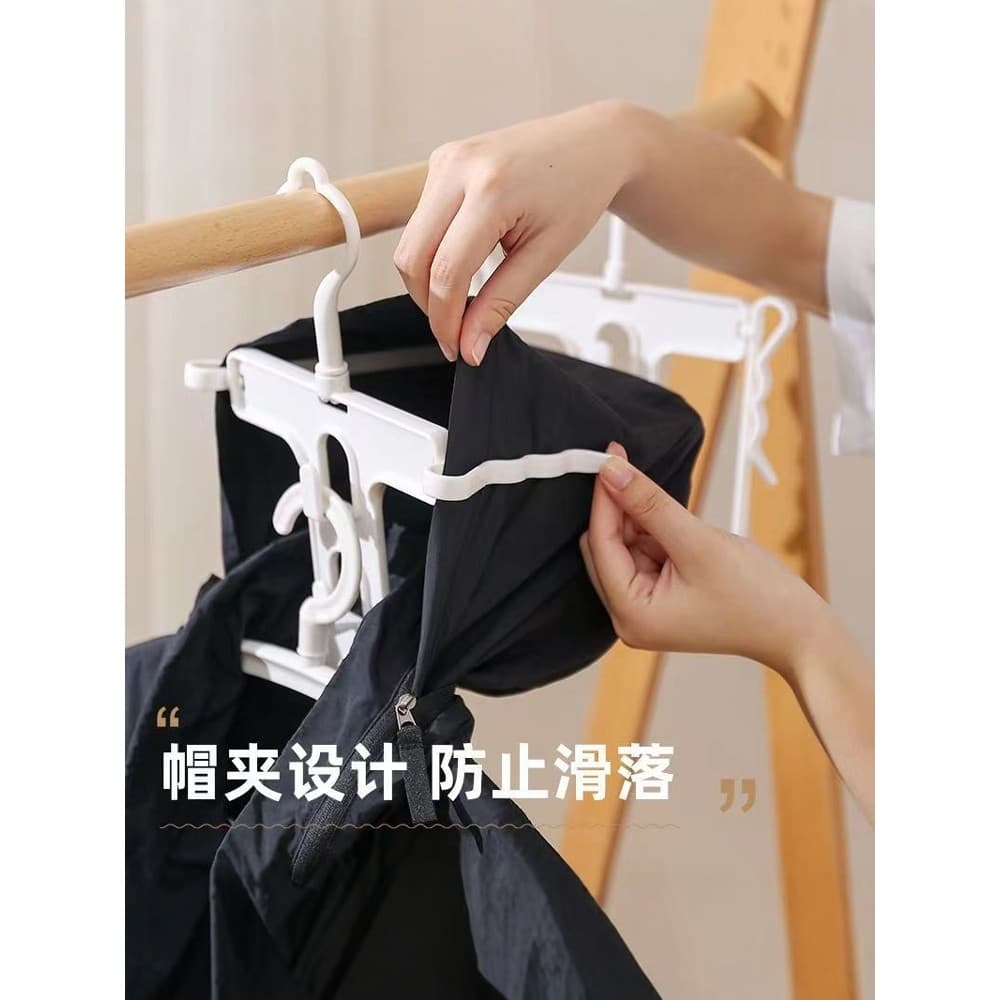 Estilo japonês com capuz moletom Rack de secagem roupas ferramenta útil com chapéu dobrável multifuncional suporte cabid