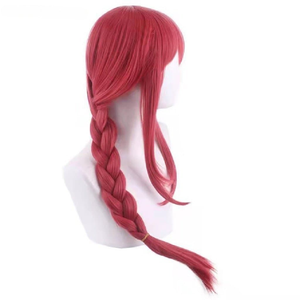 [GrandLarge] Feminino Makima Anime Corrente Homem Cosplay Longo Reto Cabelo Sintético Halloween Vermelho Jogar Festa Per