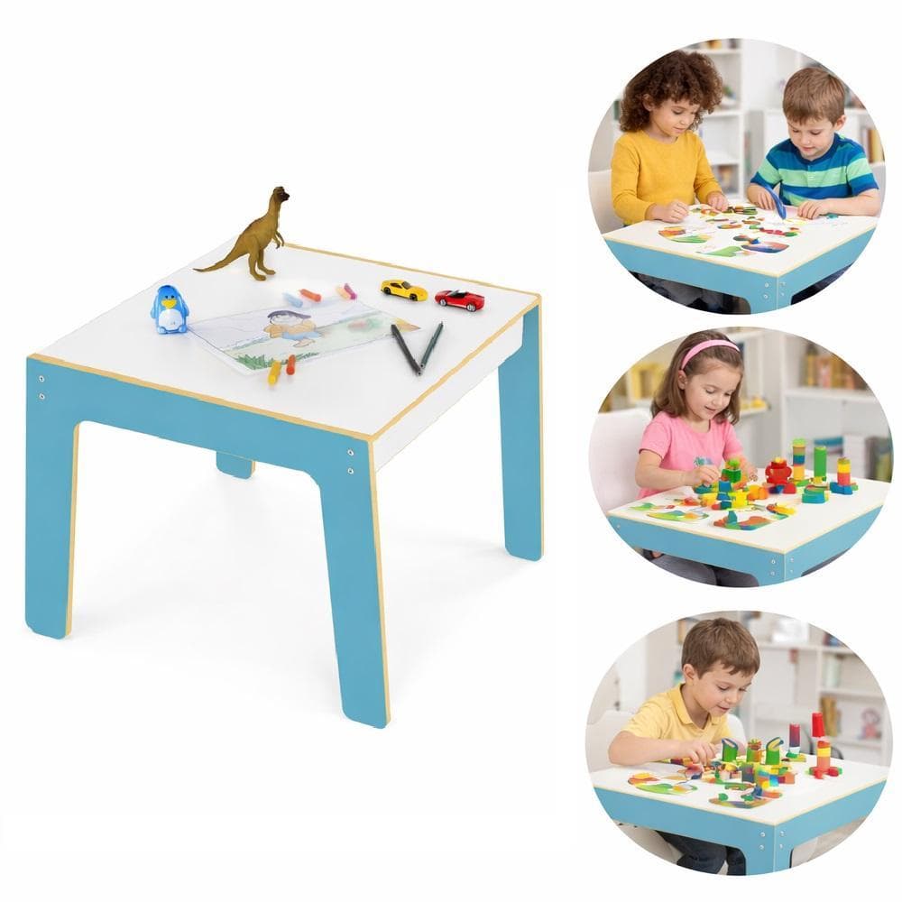 Mesinha Infantil Madeira Mesa Azul Mdf Didatica Estudos Lanche Multiuso Brinquedoteca Quarto Crianca Meninos