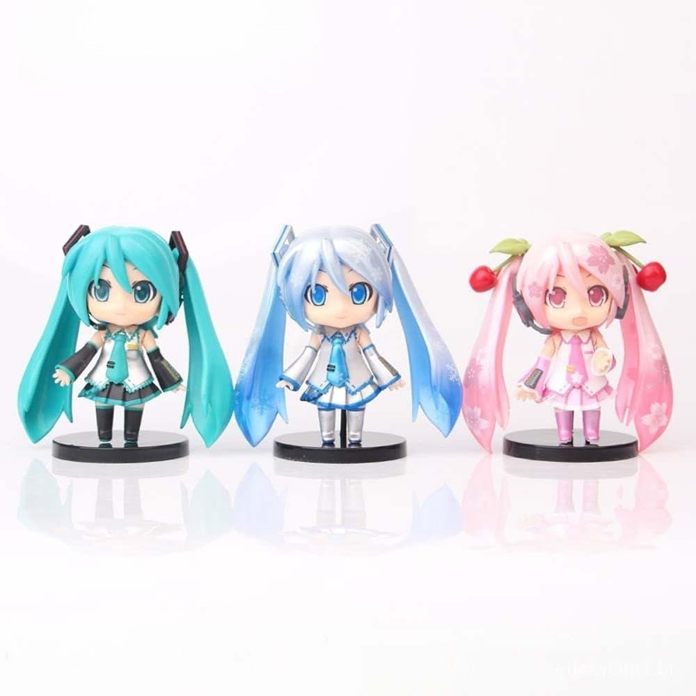 ingle Q Version Hatsune Snow Miku Sakura Hatsune Doll Figure Figure Decoration Car Cake Decoration