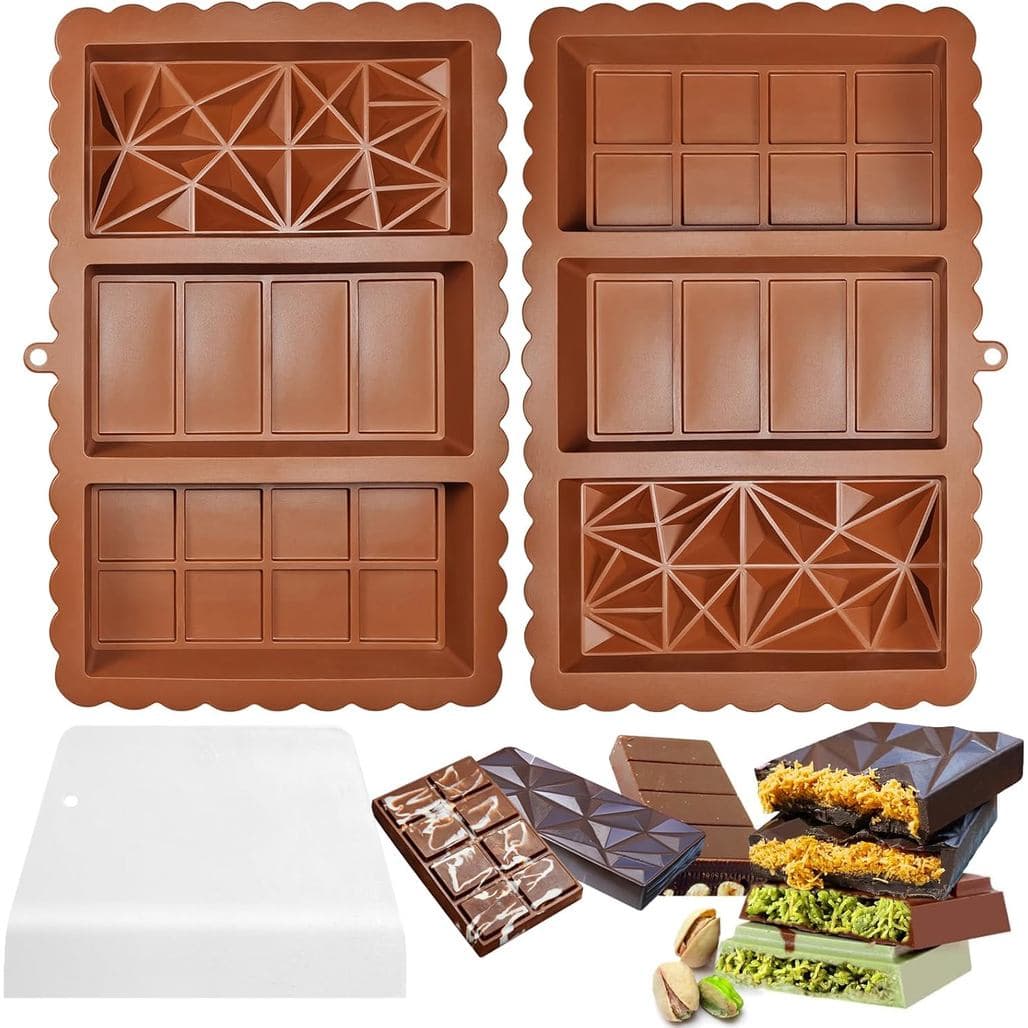 Molde para Barra de Chocolate - Moldes de Silicone de Grau Alimentício, Antiaderentes e Fáceis de Desenformar, Molde Pro