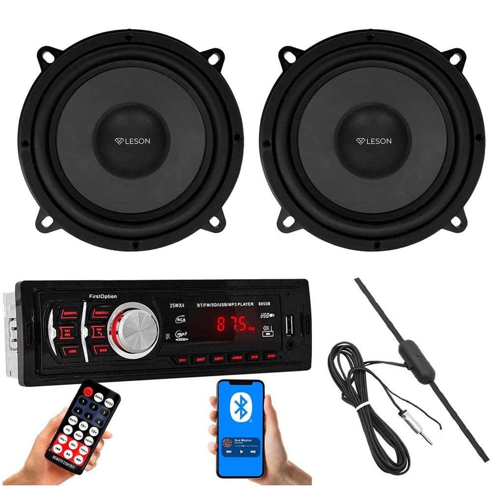 Kit Som Automotivo Bluetooth + Alto Falante 5  280w + Antena