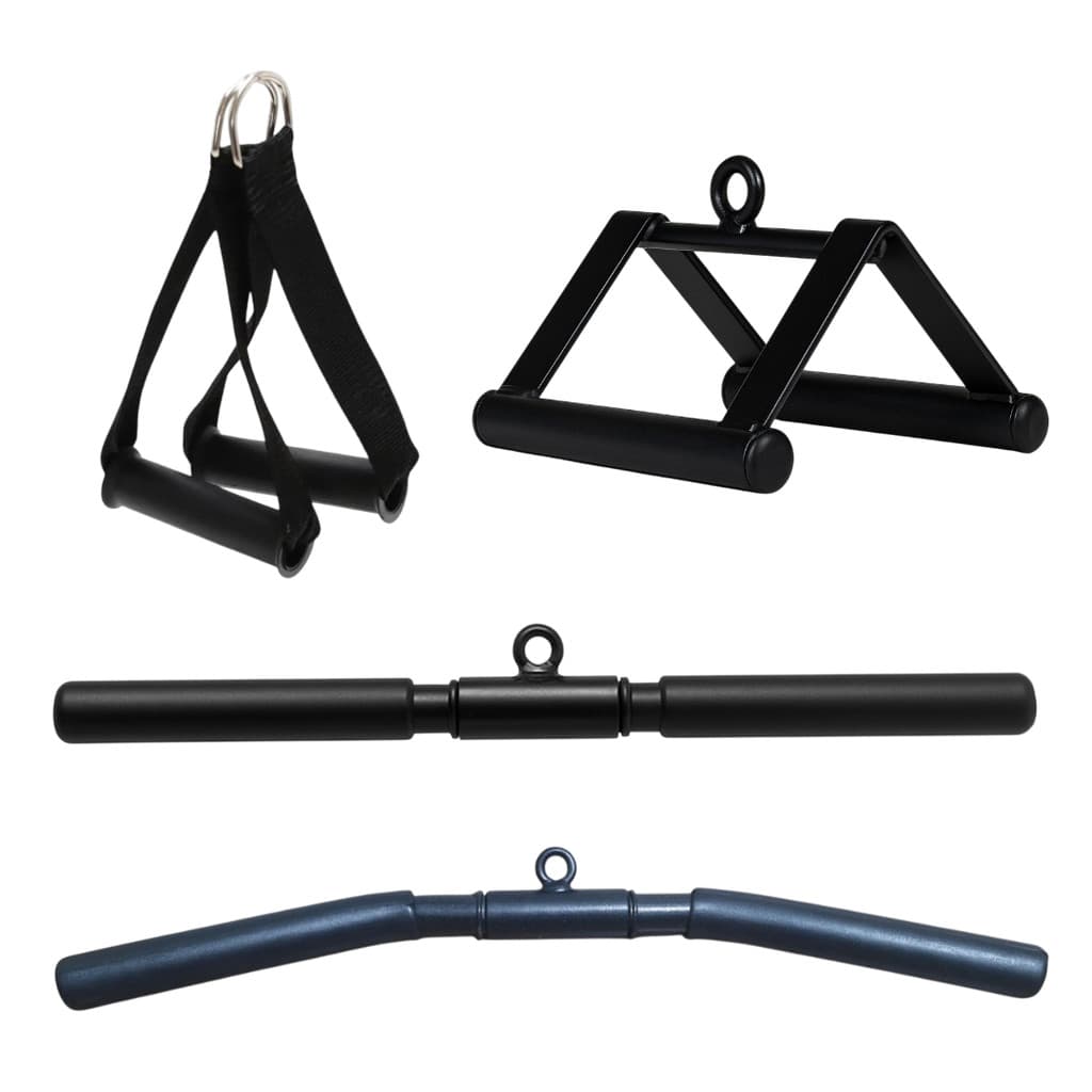Kit Puxador Barra Reta 50cm + Puxador Curvado 56cm + Triângulo Compacto + Manopla Estribo Nylon