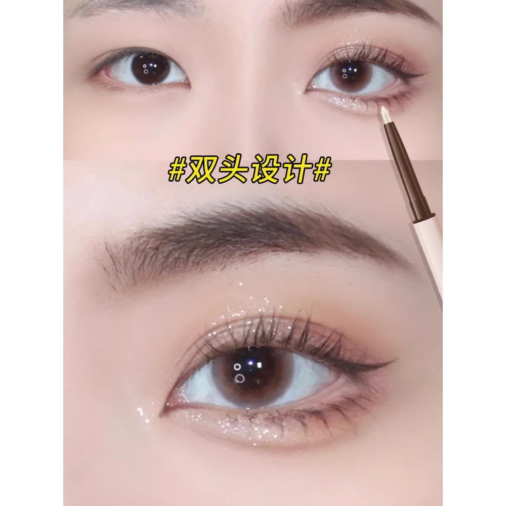 Caneta de Gel delineadora de bicho-da-seda de duas cabeças dois em um tridimensional destacando brilho sem manchas duplo