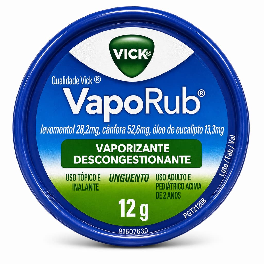 Pomada Mentolada Vick VapoRub 12g Uso Diário Conforto e Bem-Estar