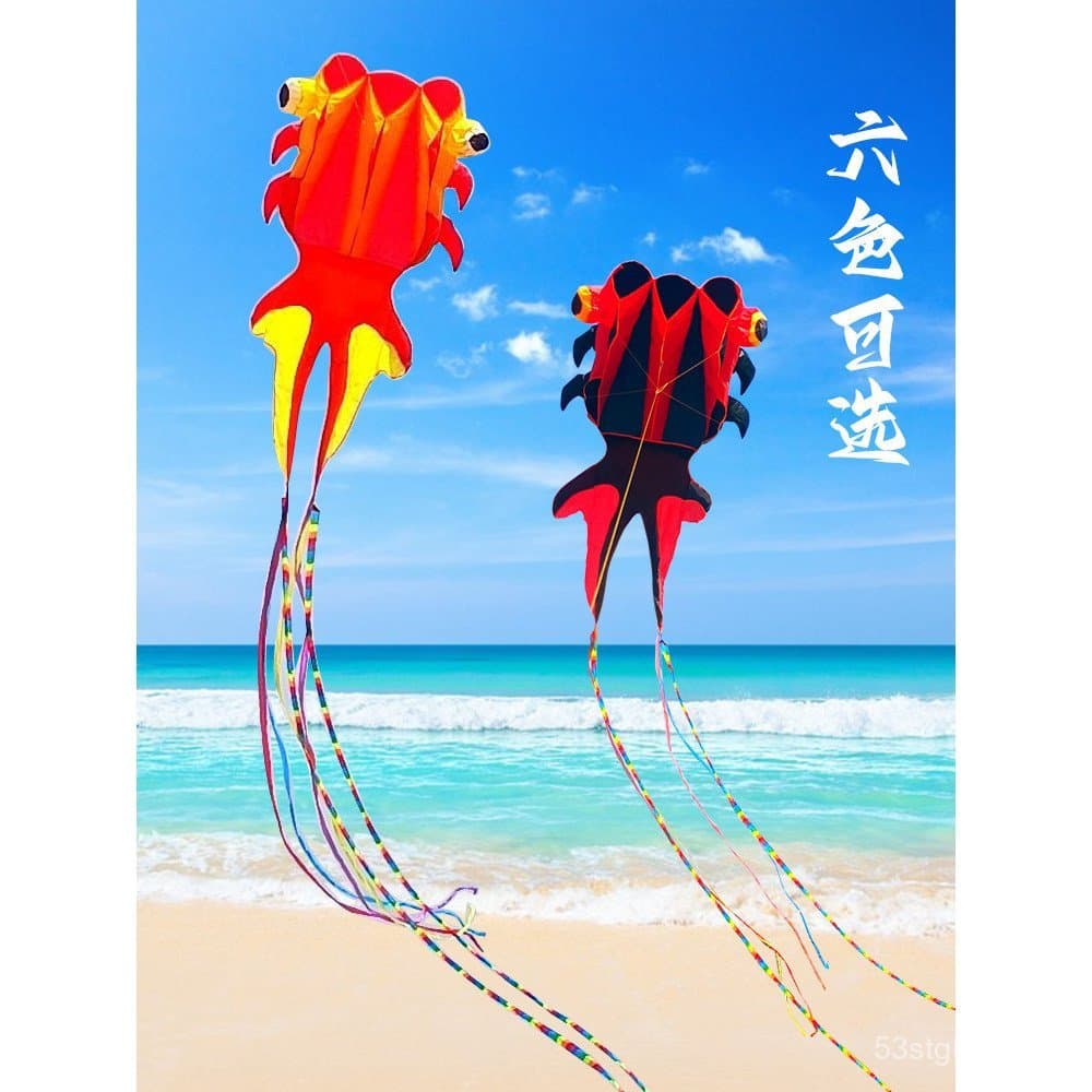 Pipa de peixinho dourado de corpo macio Weifang, novo design 3D, popular online, de cauda longa, fácil de voar, pipa gra