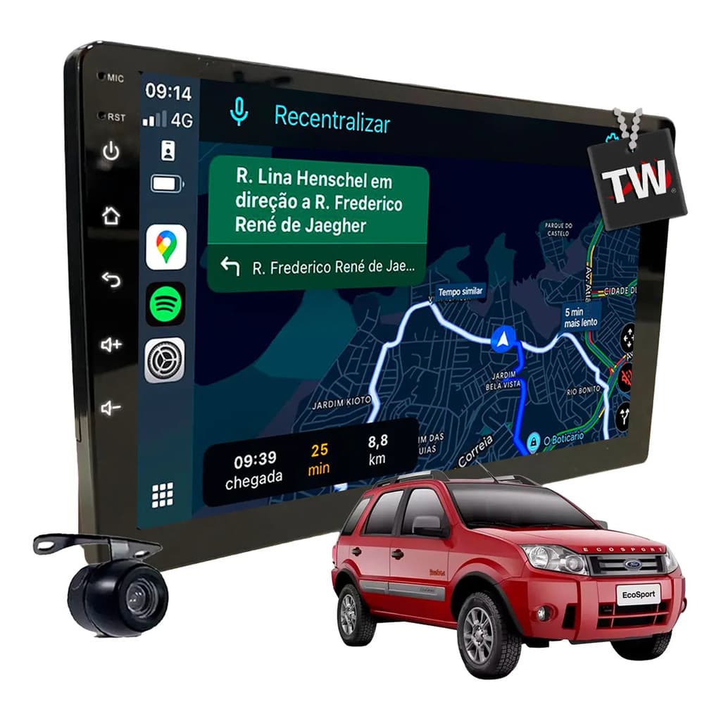 Central Multimídia Mp10 Ecosport 2004-2012 Android Auto 9pol