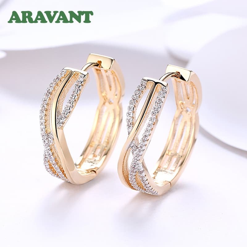 Prata 925 24mm 18K Brincos De Ouro Twist Hoop Para Jóias De Casamento Da Moda Feminina