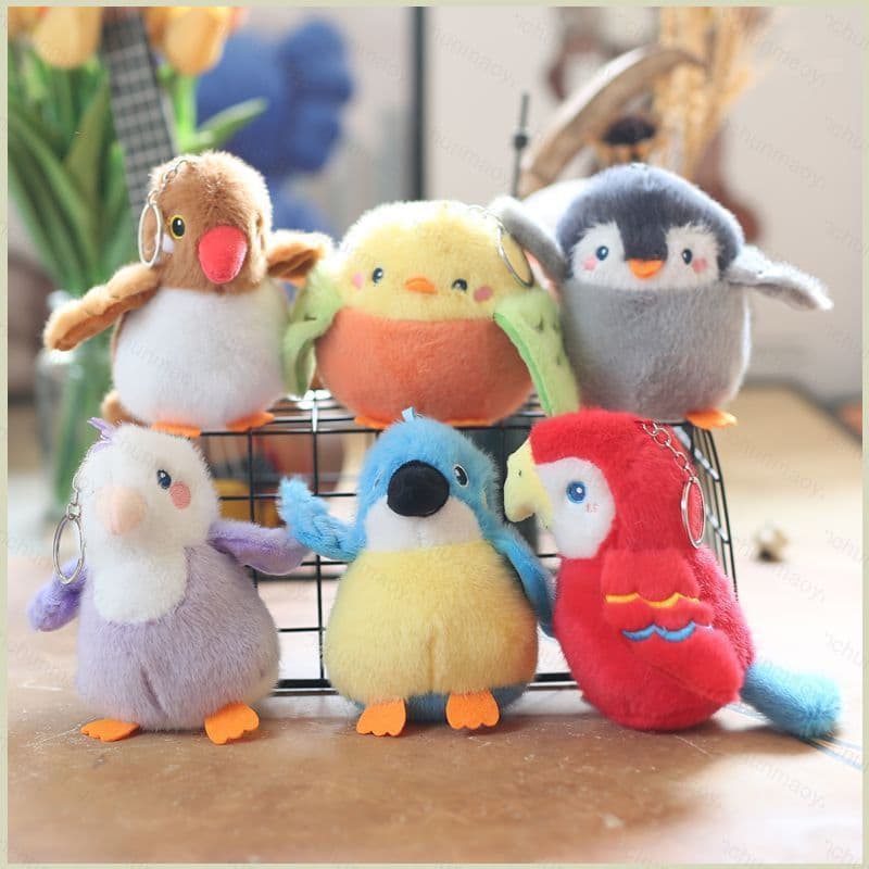 DC3 Bonito Pardal Pássaro Papagaio Pinguim Pingente De Pelúcia Presente Para Namorada Mochila Ornamento Chaveiro