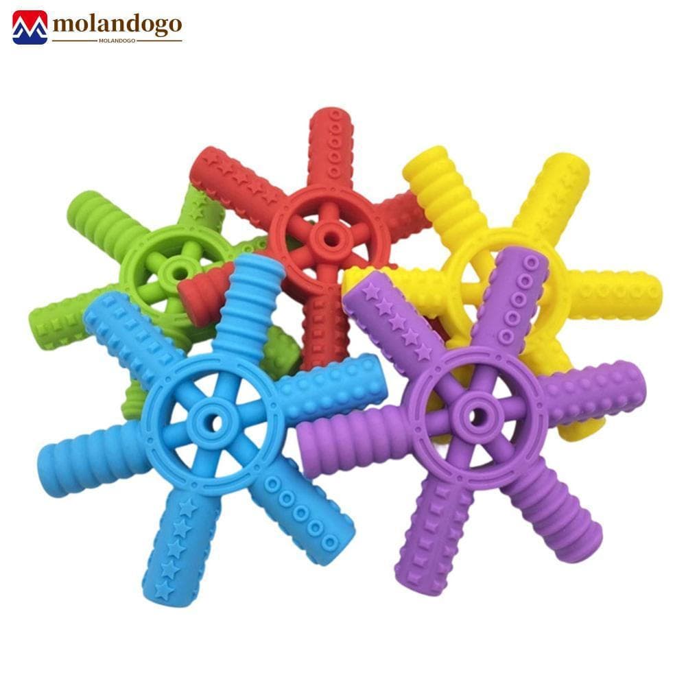 Mandogo 1 Pçs BPA Livre Silicone Mordedor Dos Desenhos Animados Sensorial Mastigar Colar Pingente Motor Oral Mastigável