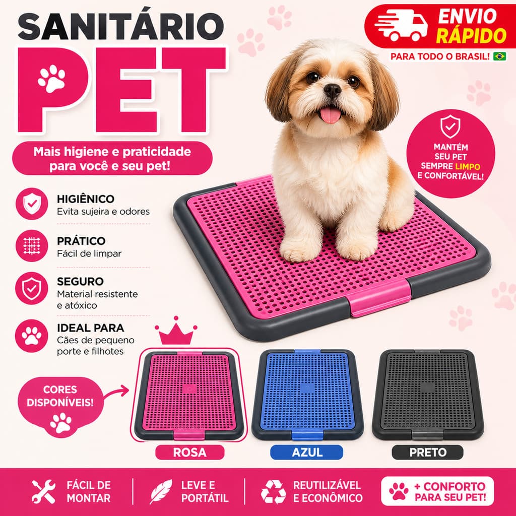 Sanitário Higiênico Canino Pet Educador Xixi Sim Tapete Higiênico Cachorro Cães Banheiro Envio Imediato