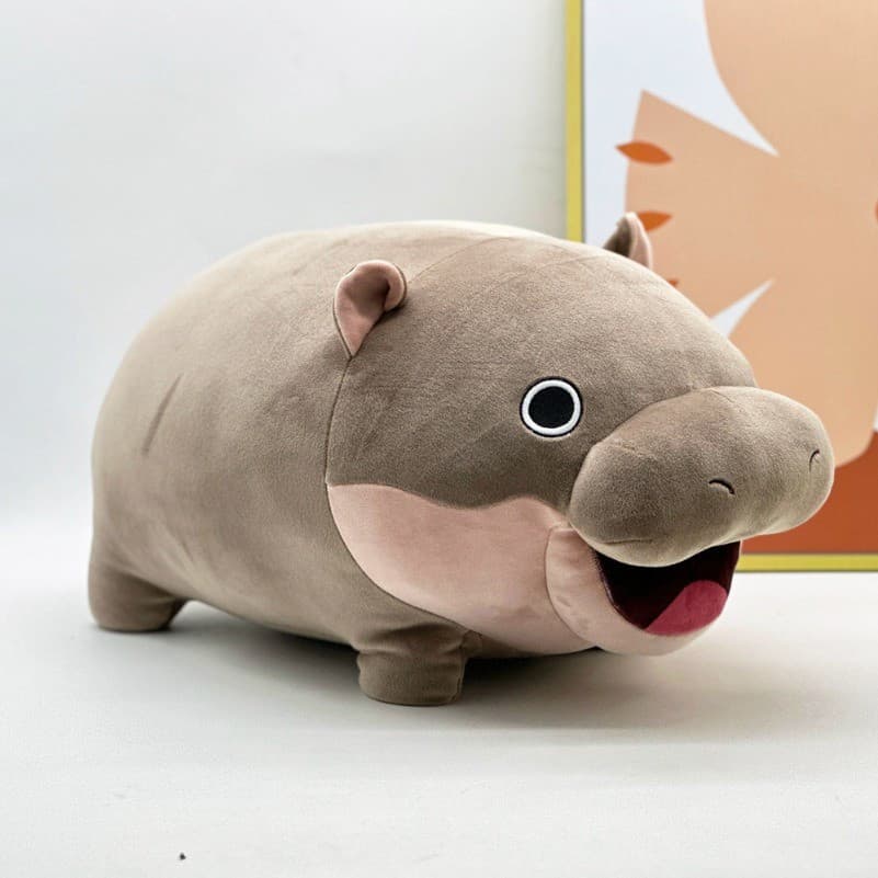 Super macio toque tailândia Kochu pequeno hipopótamo anão hipopótamo boneca de pelúcia saltando porco quarto bom parceir