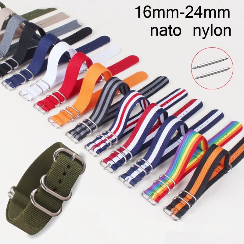 ZULU NATO Nylon Pulseira De Relógio 16mm 18mm 20mm 22mm 24mm Substituição Watch Band 5 Anel Pulseiras De Lona Tecer Puls