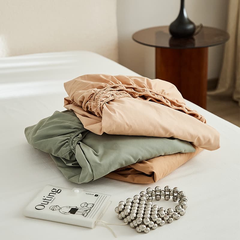100 lençóis de cama escovados de algodão de fibra longa, peça única, algodão puro, simples, cor sólida, colcha com tudo