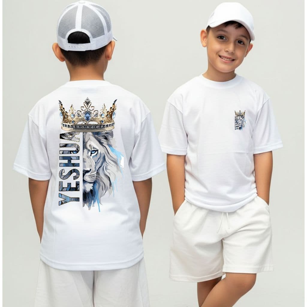 Camiseta Infantil Malha 30.1 100% Algodão Juvenil Estilosa Camisa Religiosa Jesus Cristo Yeshuaa