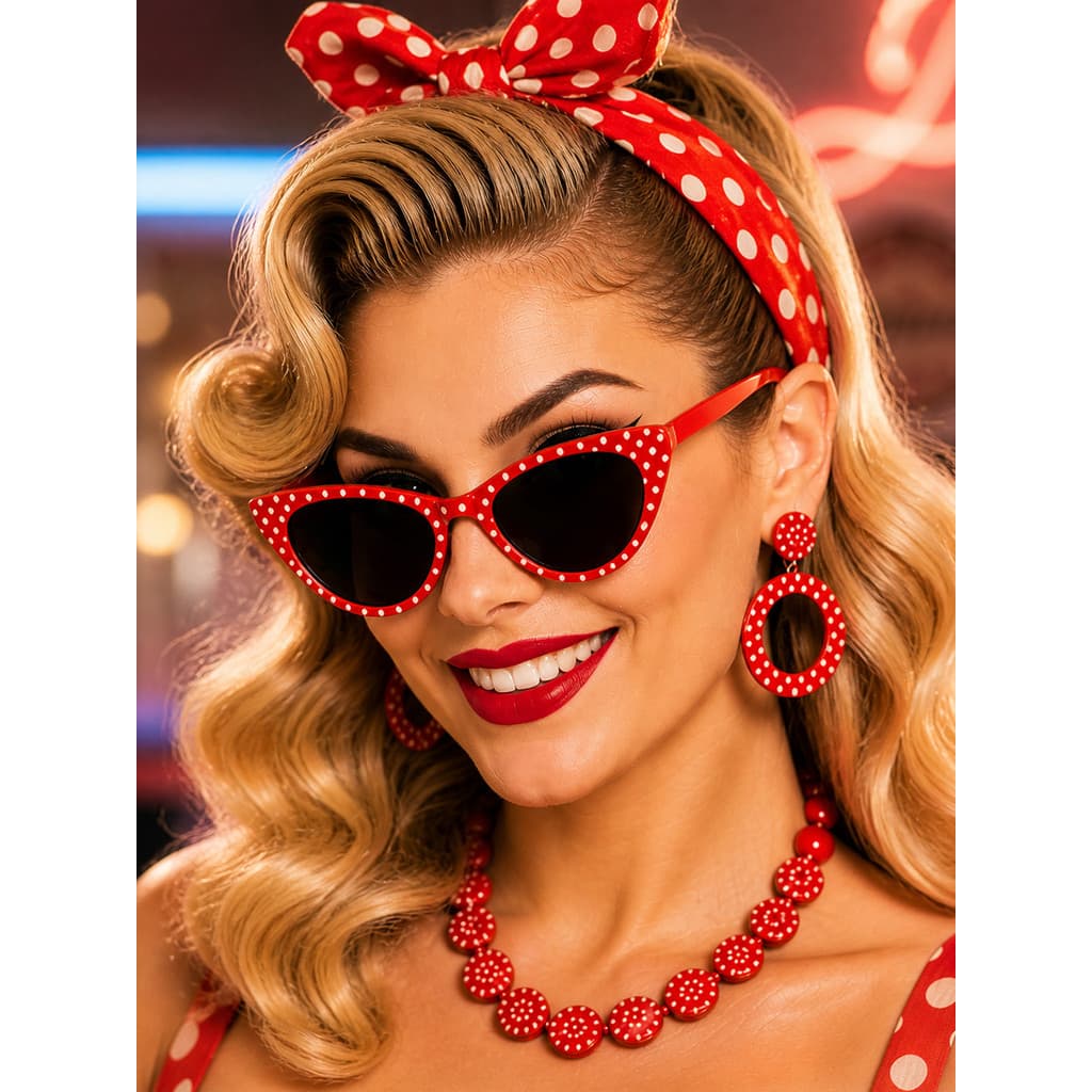 Kit Acessórios Anos 50 60 70 Feminino Fantasia Retrô Vintage