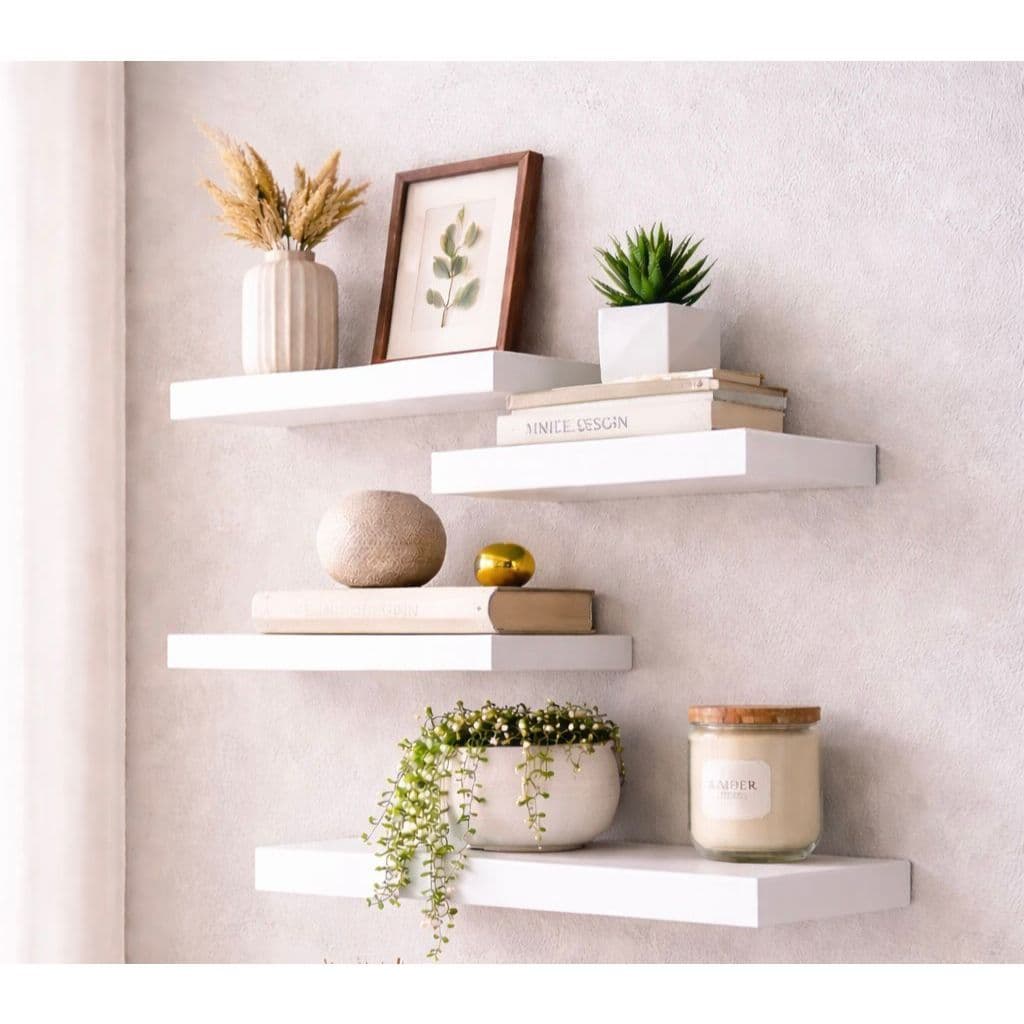 KIT 4 Prateleiras+ KIT Instalação 30x10 MDF Nichos Decoração