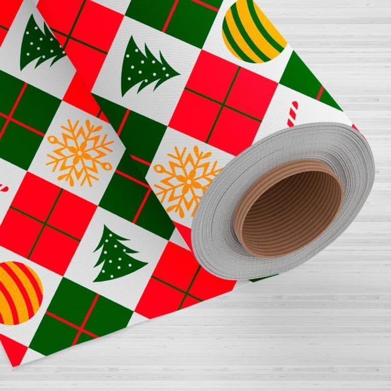TNT Estampado Natal Branco, Vermelho Xadrez Losango F/ Bordô - 1,00m a 3,00m