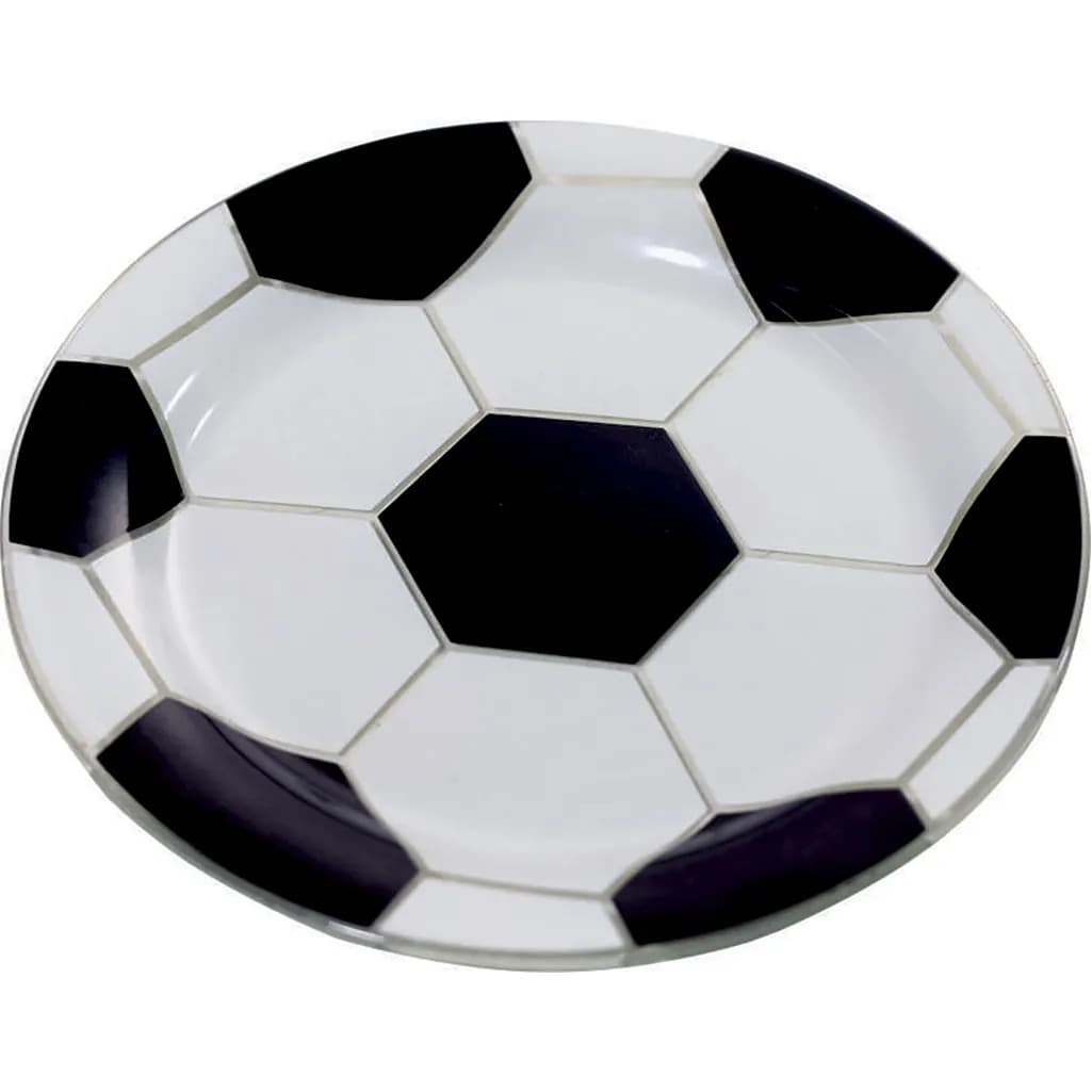 Prato Sobremesa em Vidro Bola de Futebol 18cm - Decor Glass