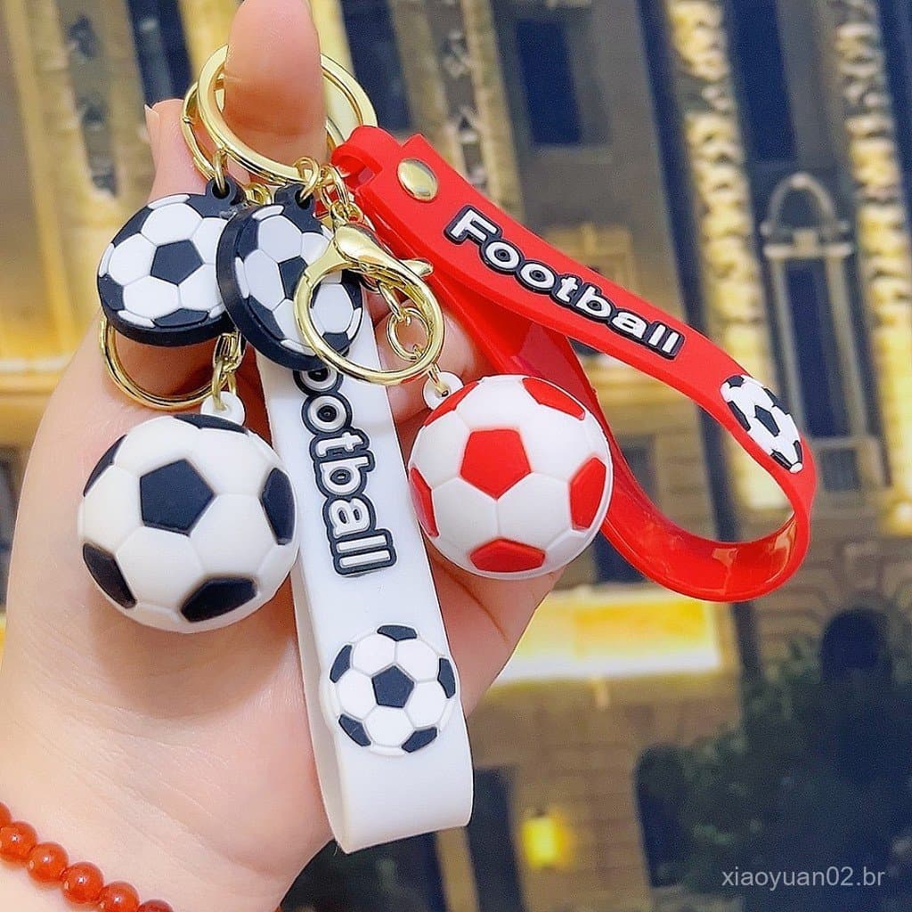 Chaveiro simulado de silicone para carro e bolsa, pingente, presente pequeno da Copa Europeia, atacado LUMB
