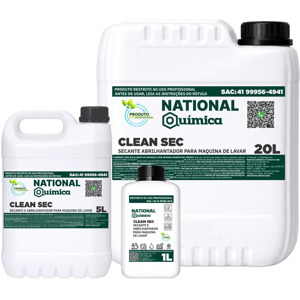 Secante e Abrilhantador para Máquina de Lavar Louças 5 L Clean Sec National Química