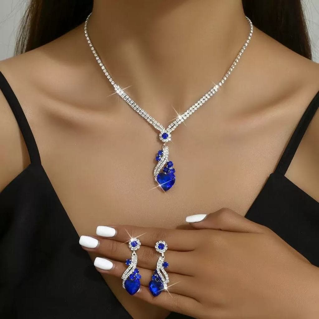 Brincos de colar de cristal com pingente
