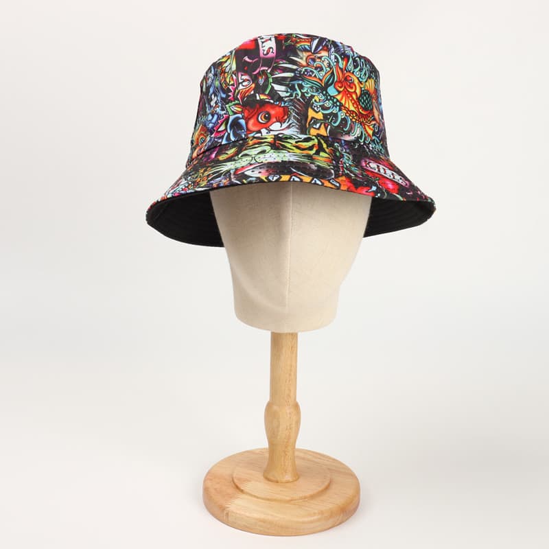 Chapéu de Pescador Feminino para Primavera e Verão, Estampado com Flamingos, Reversível, Chapéu em Forma de Vaso de Flor