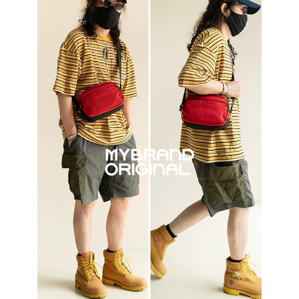 Não pode engolir China Vermelho Balístico Nylon Multi-Bolso Commuter Messenger Bag Casual Pequeno Quadrado Bolsa 2L MCX2