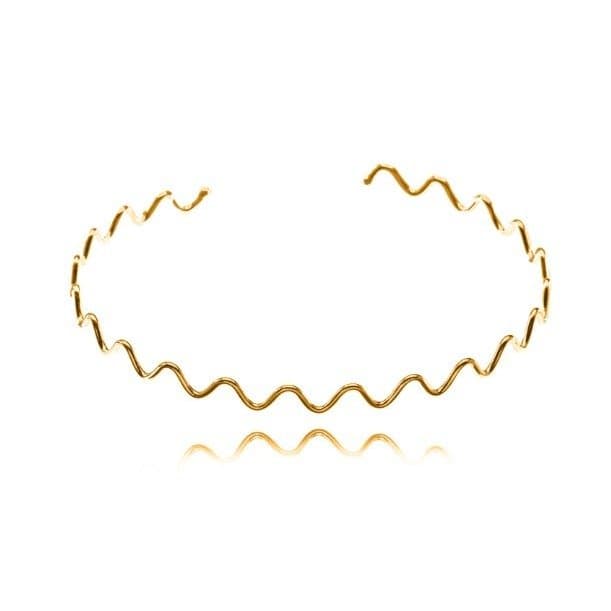 Choker Aro Ondulada Banho Ouro 18k