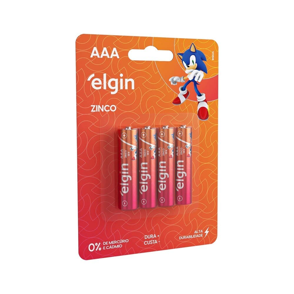 Pilha de Zinco AAA - Blister com 4 Unidades Palito