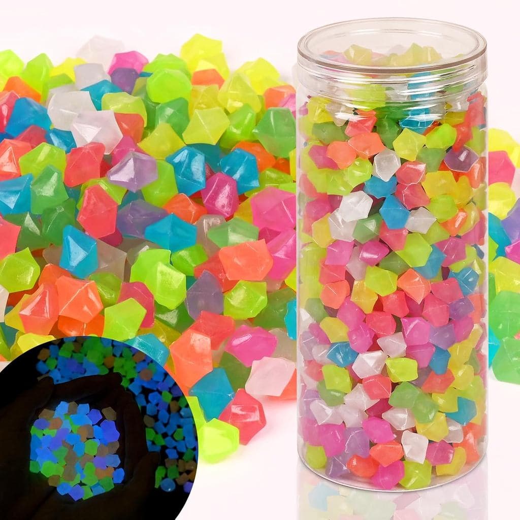 700 Peças de Pedras Luminosas que Brilham no Escuro para Aquários, Jardins, Pátios, Decoração Externa e Ideias de DIY (M