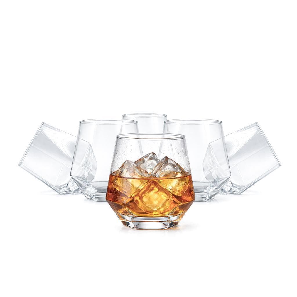 Kit 6 Copos Whisky Vidro Diamante Lapidado Baixo 330ml Luxo Drink Luminé