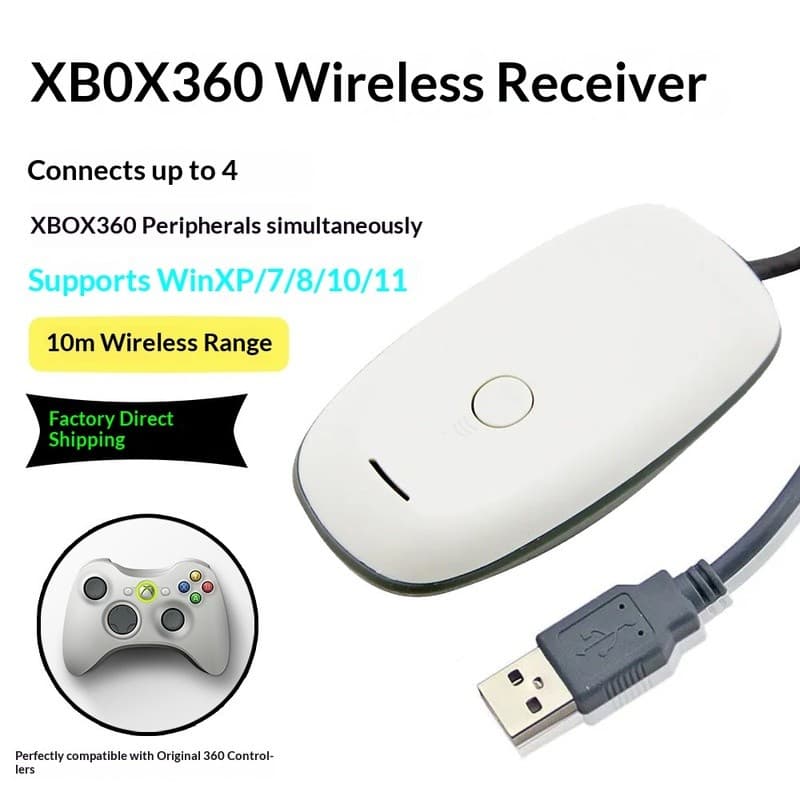 Receptor De Jogos Sem Fio Controlador USB Gamepad Conversor Adaptador Para Xbox 360 Xbox360 Windows XP/7/8/10