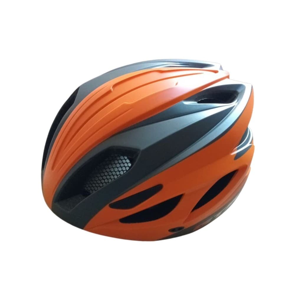 Capacete GTS MTB In Mold M Com Led Grafite e Laranja Fosco
