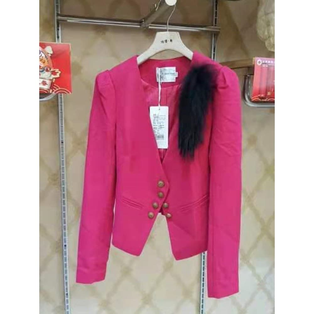 Atraente outono inverno senhoras Casual terno jaqueta xale Cardigan de lã fino-ajuste pequeno terno ombro flor destacáve