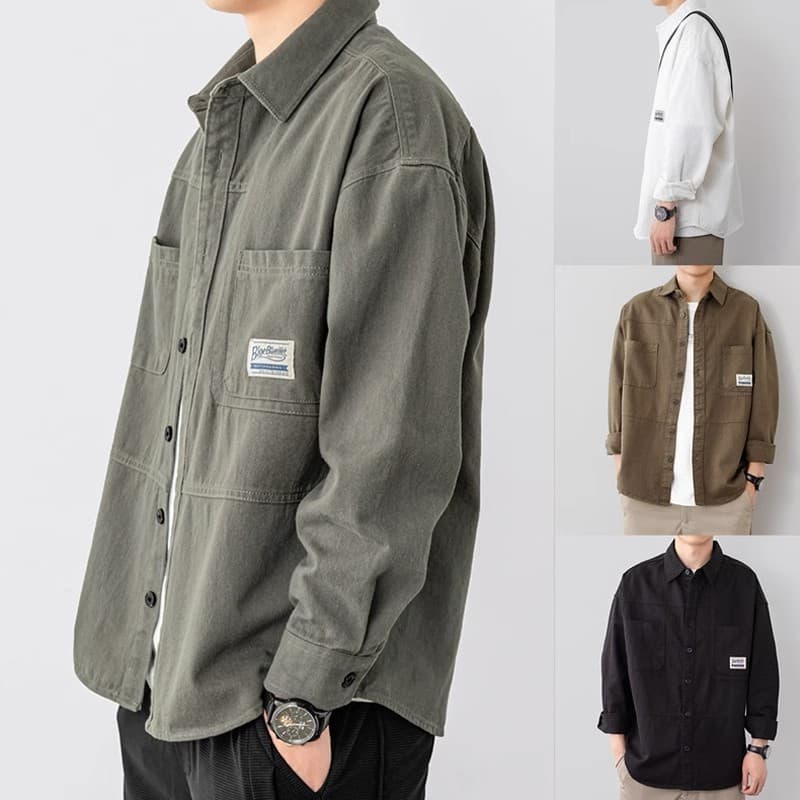 Camisa de exportação de comércio exterior jaqueta masculina solta Casual trabalho primavera verão Workwear trabalho resi