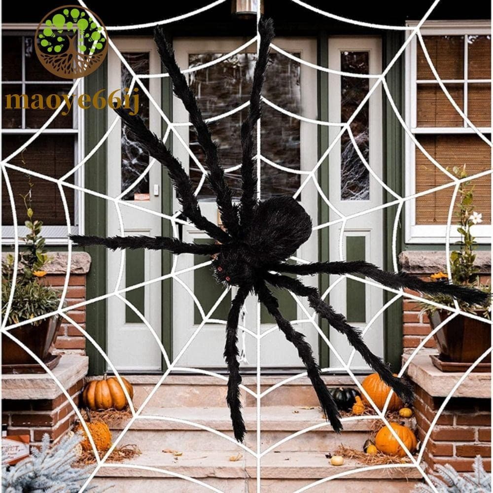 MAOYE66 Aranha De Halloween , Teia De Pelúcia Elástica Gigante Brinquedos De Terror 1.5/3.6 M